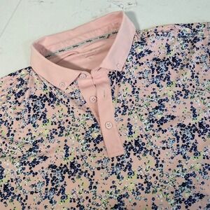 Walter Hagen Performance Polo Shirt Pink Floral Print Size XL